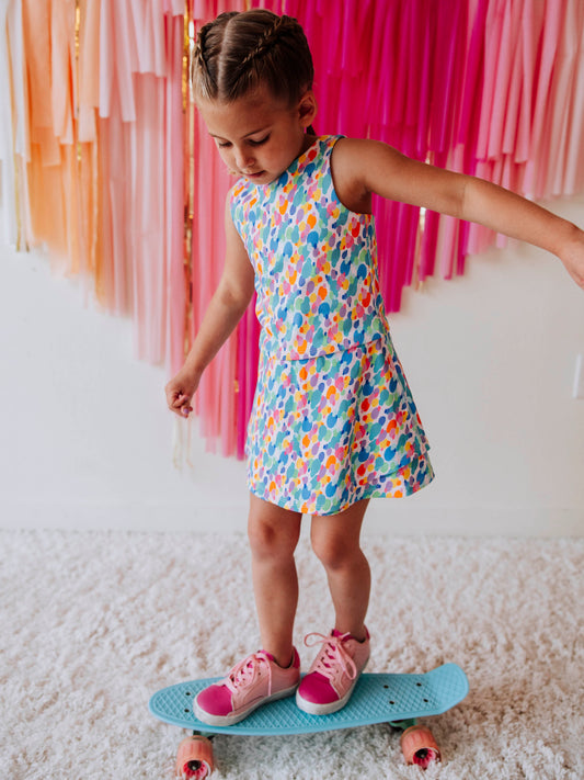 Active Skort Set - Rainbow Dots