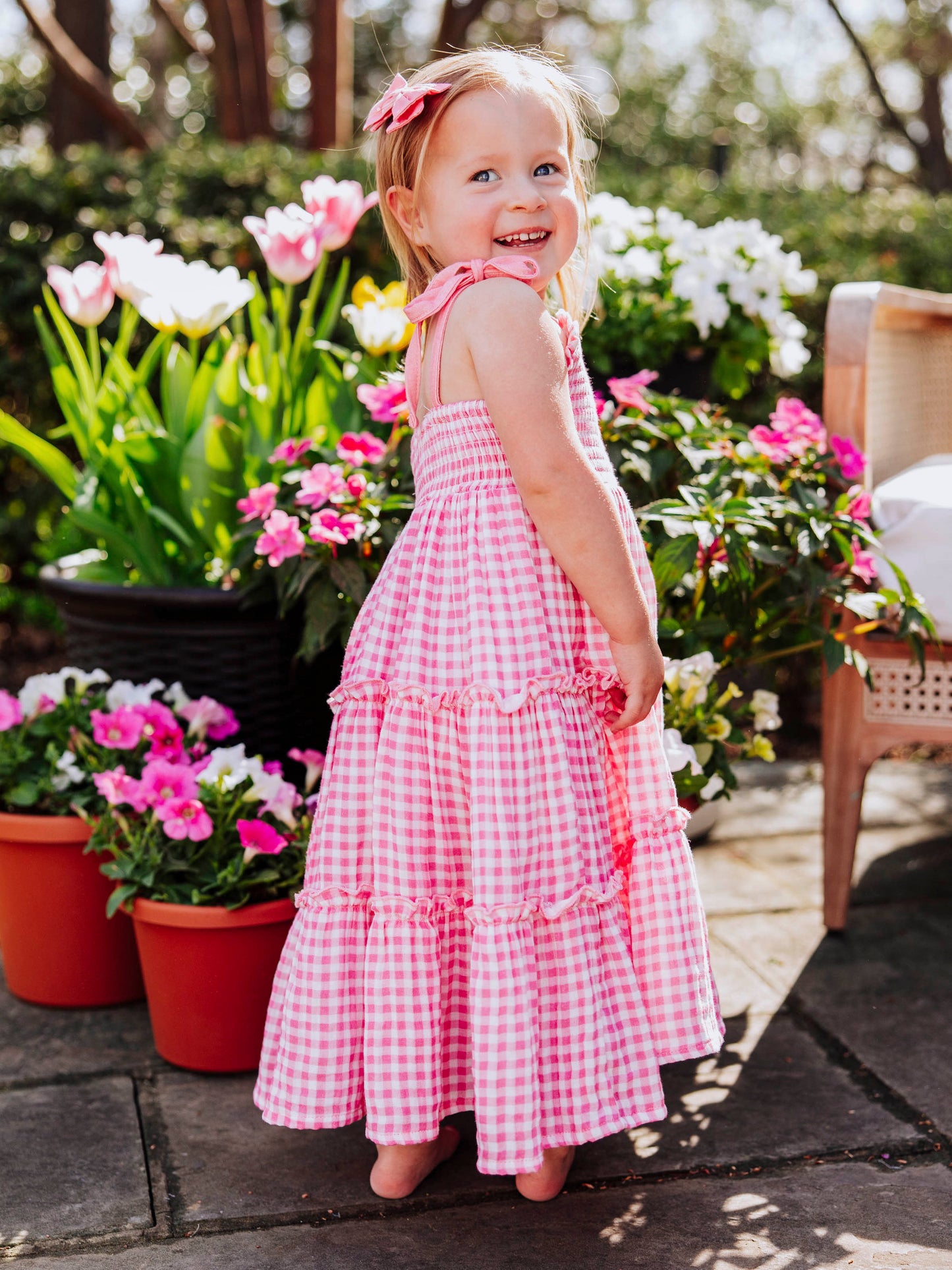 Beach Dress - Pink Check