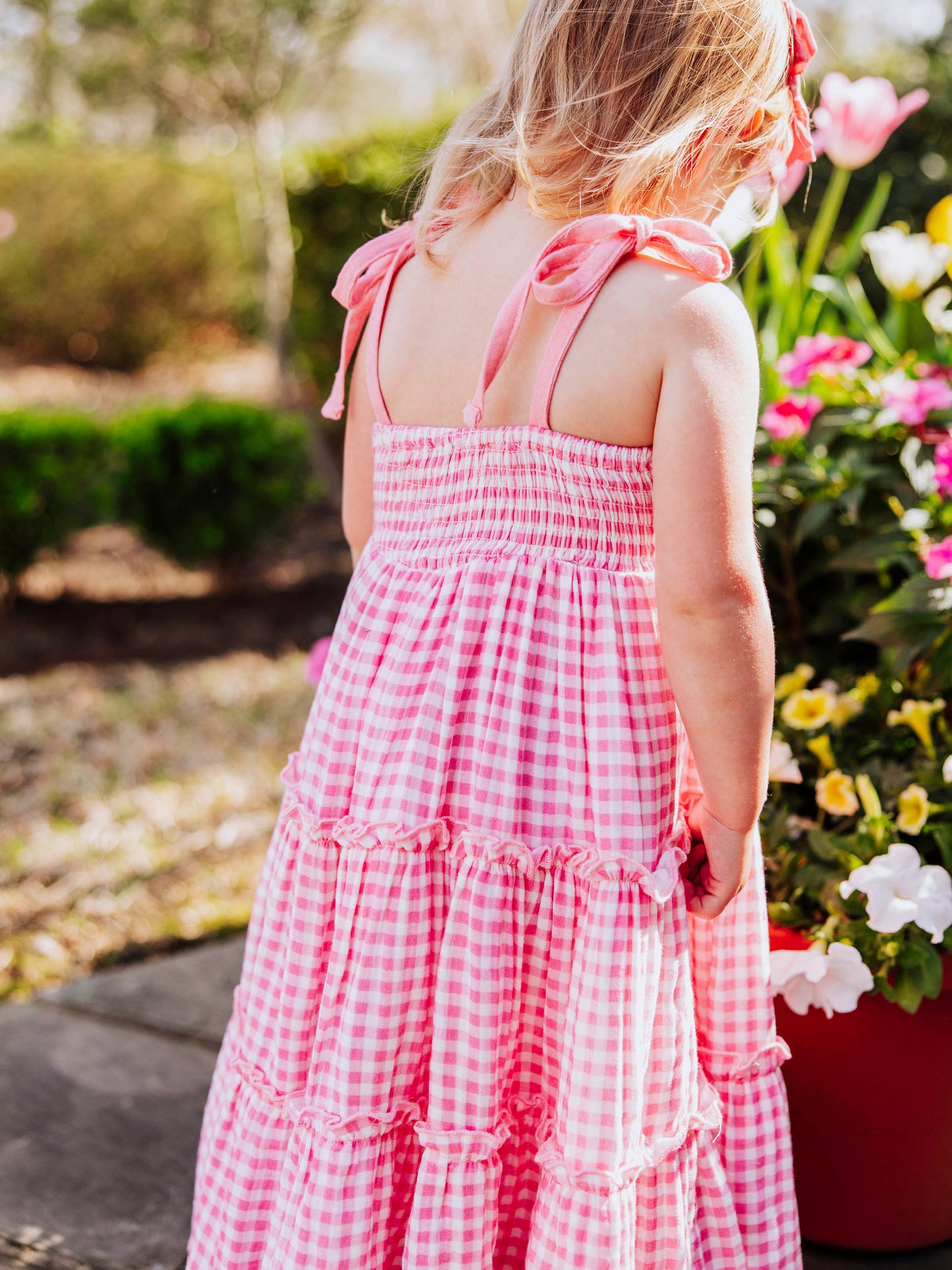 Beach Dress - Pink Check