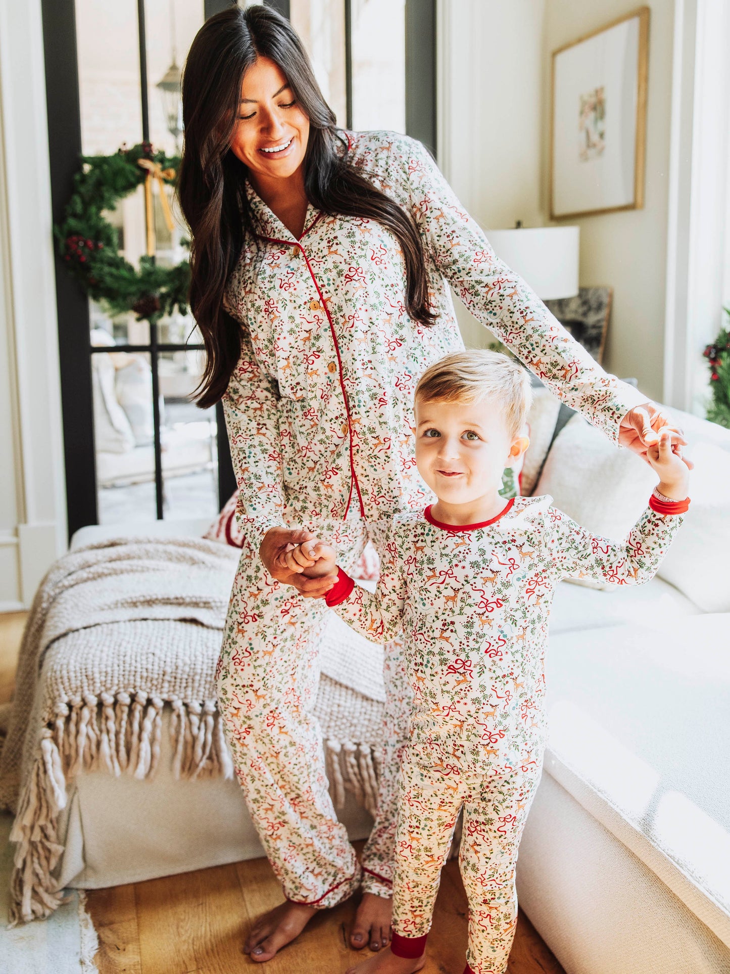 Cloud Fitted Pajamas - Holly Jolly Reindeer