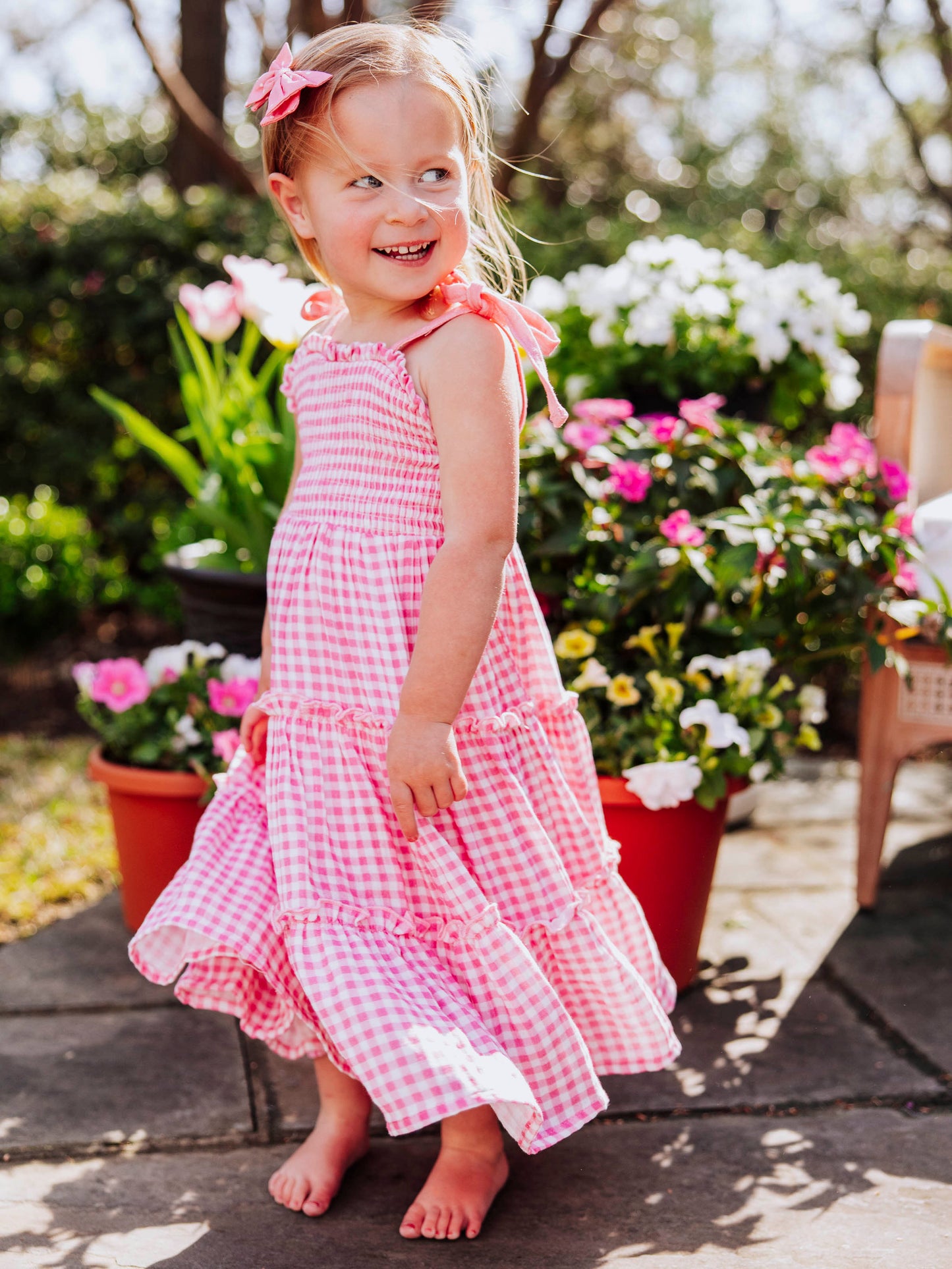 Beach Dress - Pink Check