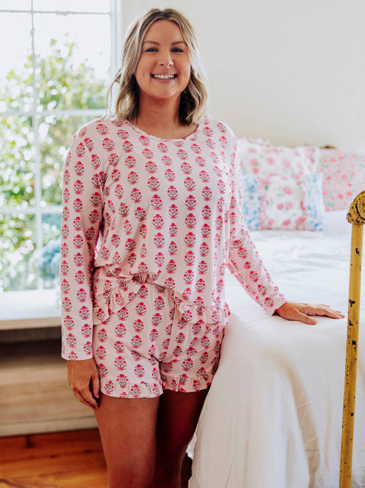 Women's Ruffled Cloud Pajamas - Pink Nostalgia