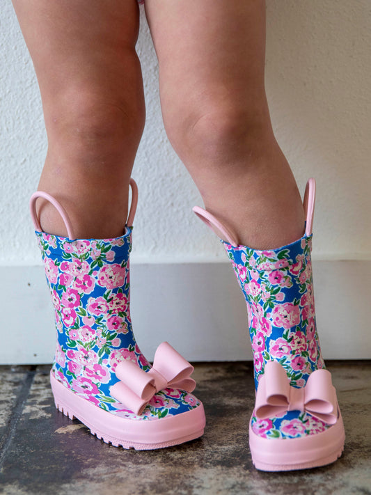 Cheery Rain Boots - Joyful Poppies