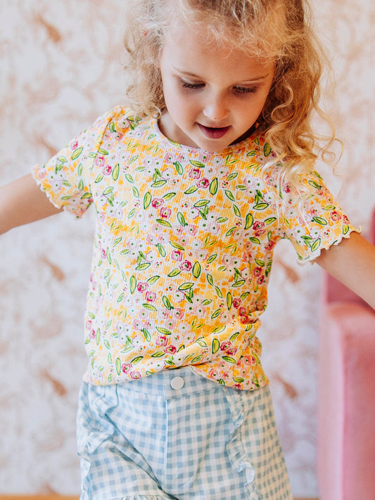 Frilled Sleeve Shirt - Happy Yellow