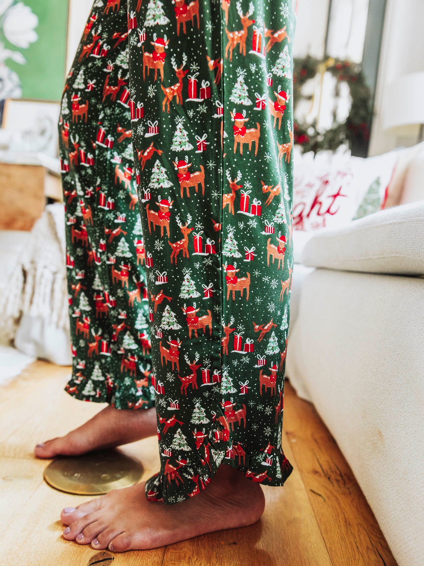 Women's Ruffled Pant Set - Mystic Forest