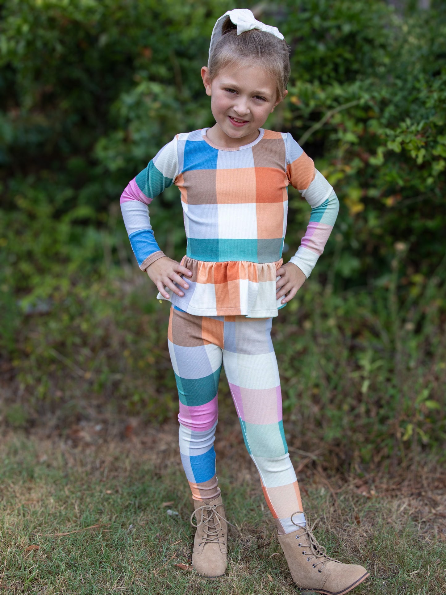 Fitted Peplum Set - Fall Nights Plaid (Slim Fit)