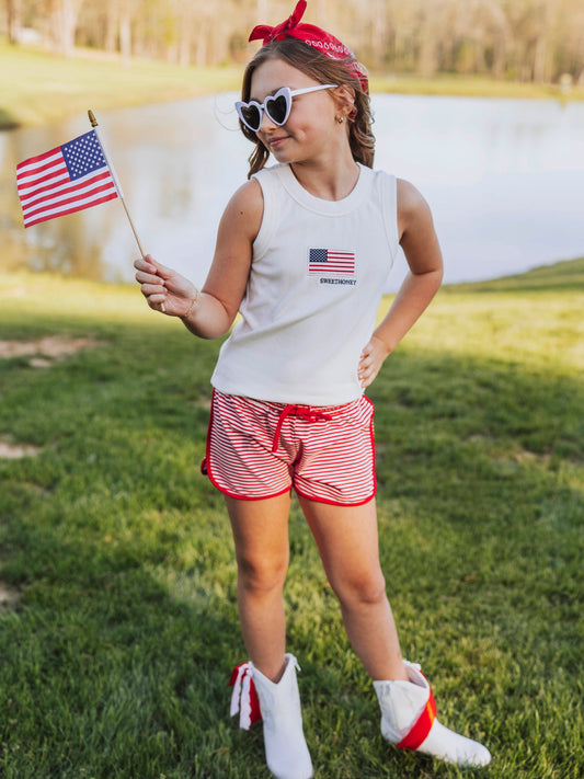 Athletic Shorts - Red Stripe