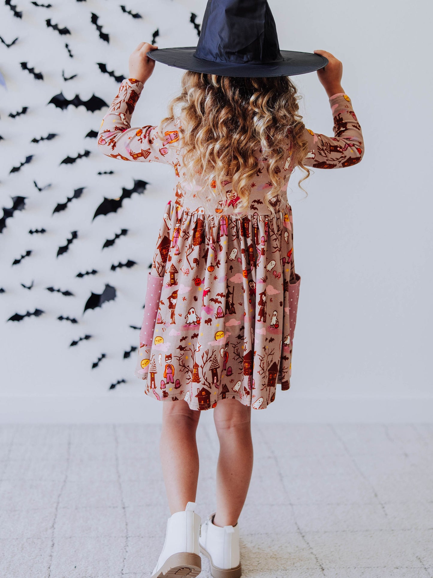 Ribbed Knit Dress - Halloween Night