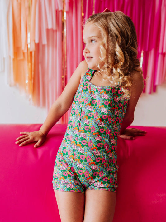 Strappy Leotard - Floral Dancer