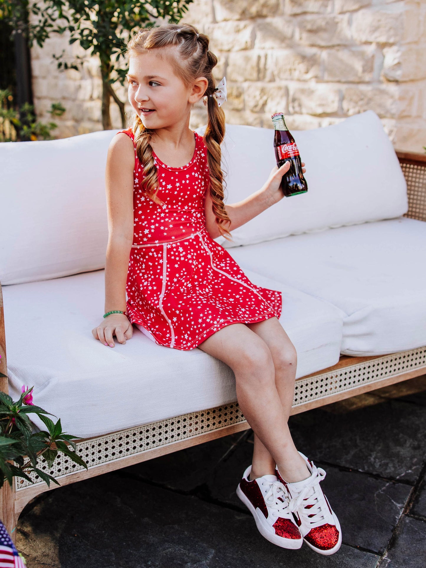 Tennis Dress - Red Stars (Size Down)