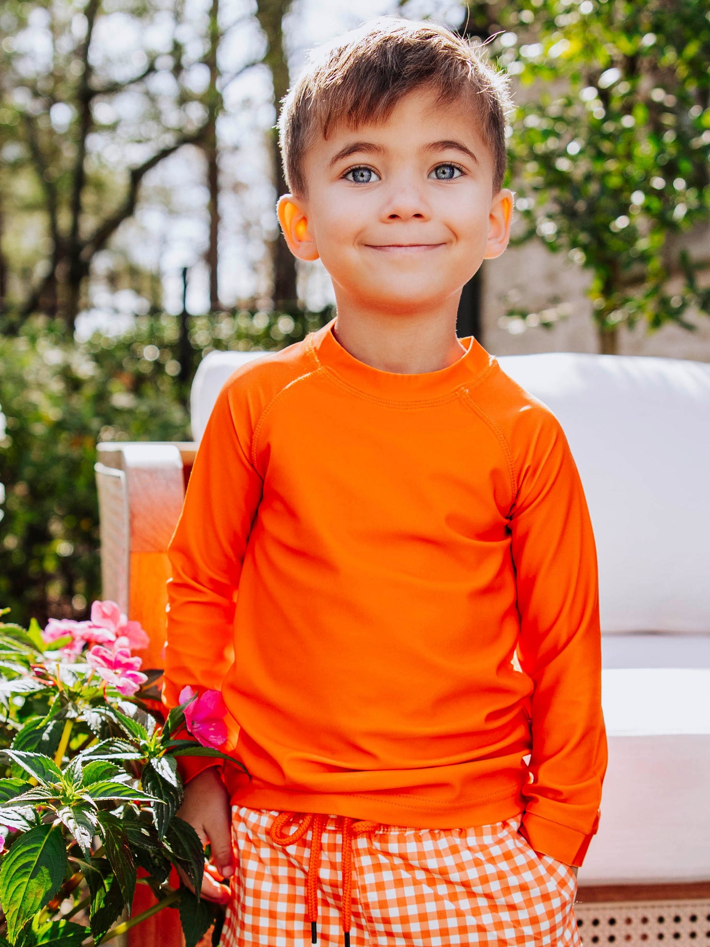 Boy's Rash Guard - Orange Crush