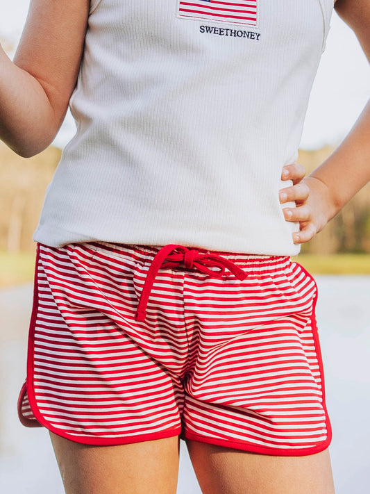 Athletic Shorts - Red Stripe