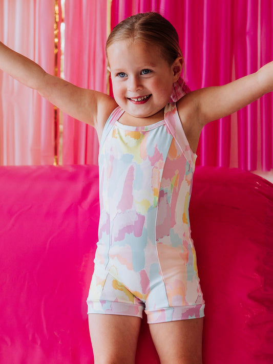 Strappy Leotard - Cotton Candy Splash