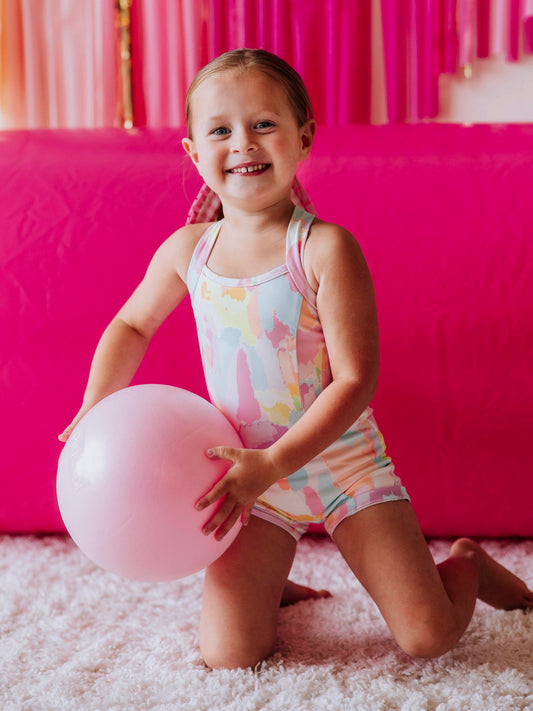 Strappy Leotard - Cotton Candy Splash