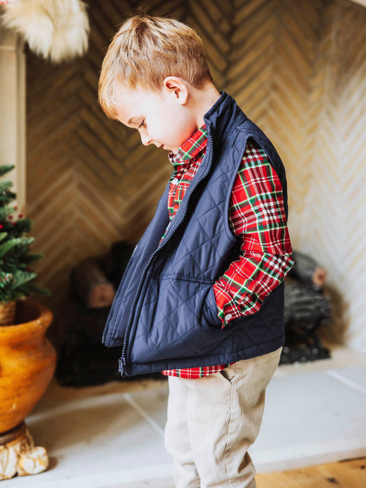 Quilted Vest - Navy
