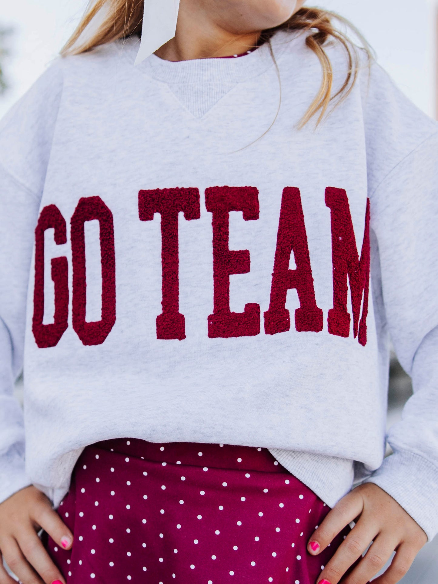 Warm Knit Sweatshirt - Go Team Maroon