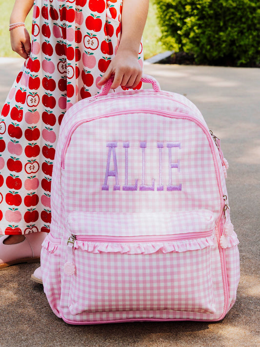 Ridley Backpack - Rosey Pink Gingham