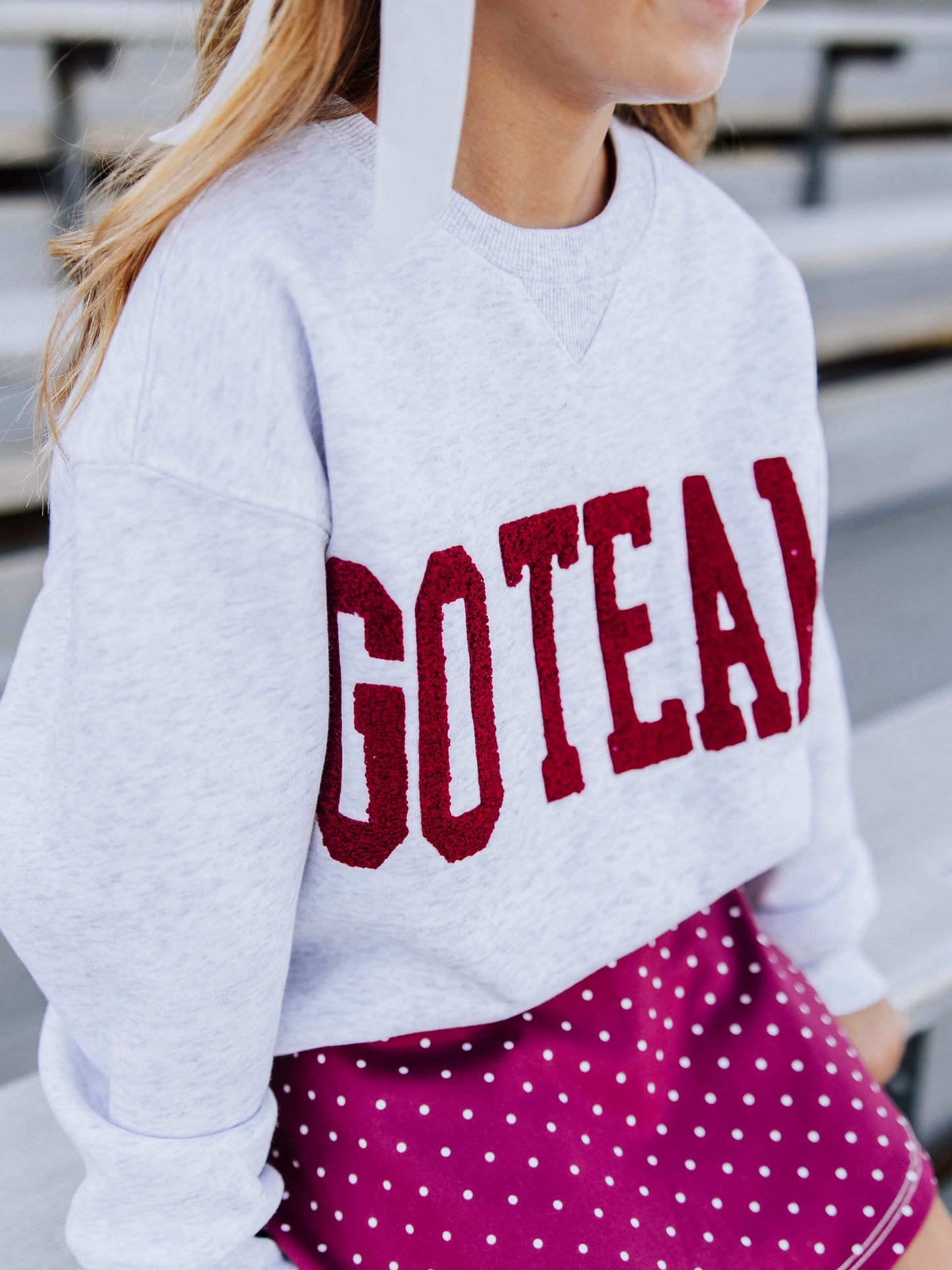 Warm Knit Sweatshirt - Go Team Maroon