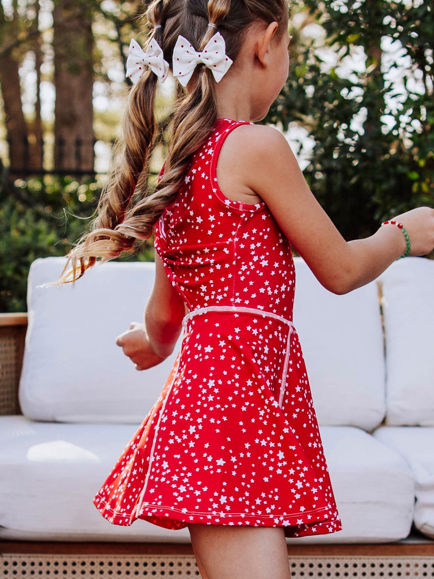 Tennis Dress - Red Stars (Size Down)
