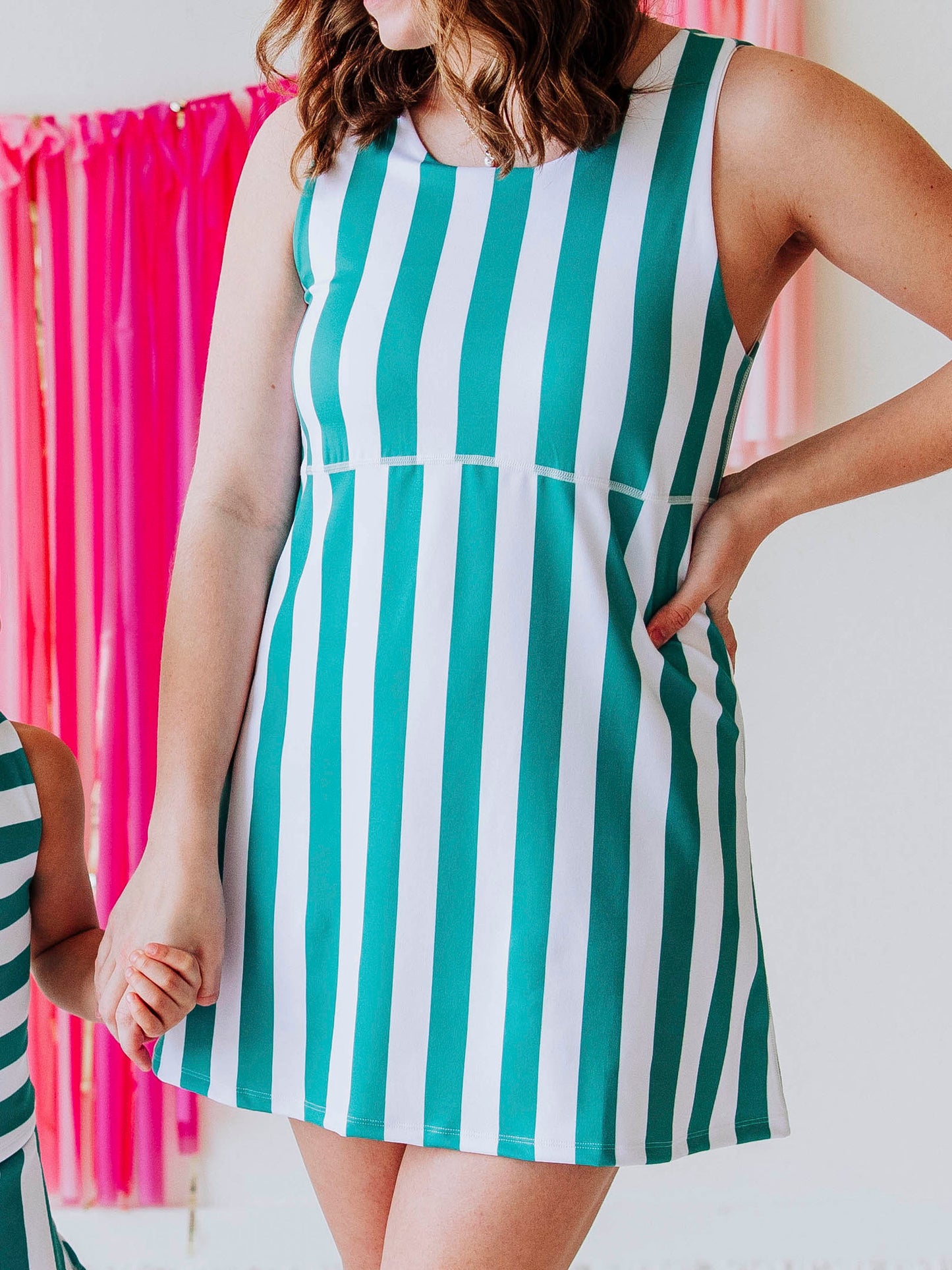 Women's Active Dress - Sea Green Stripe