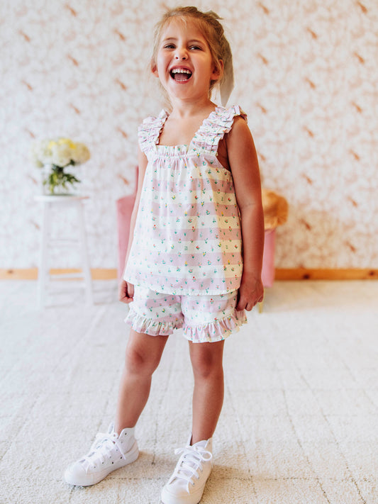 Summer Play Set - Floral Drop Stripe