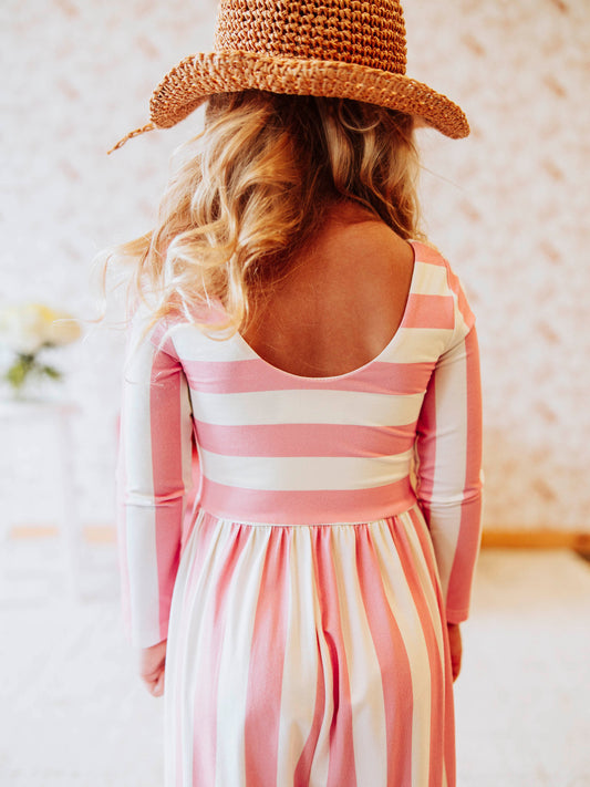 Leggy Romper - Pink Stripe