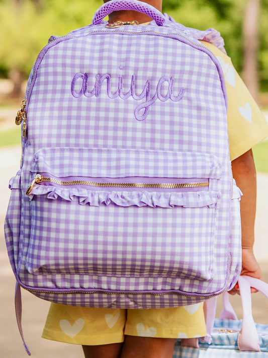 Ridley Backpack - Lavender Gingham