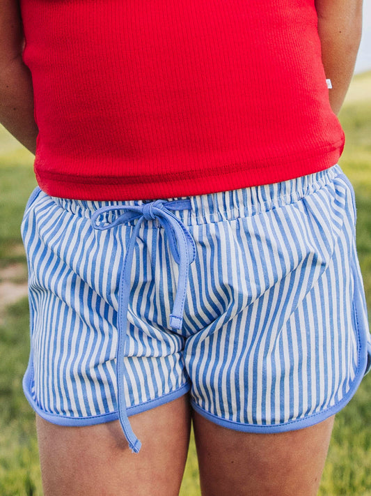 Athletic Shorts - Blue Stripe