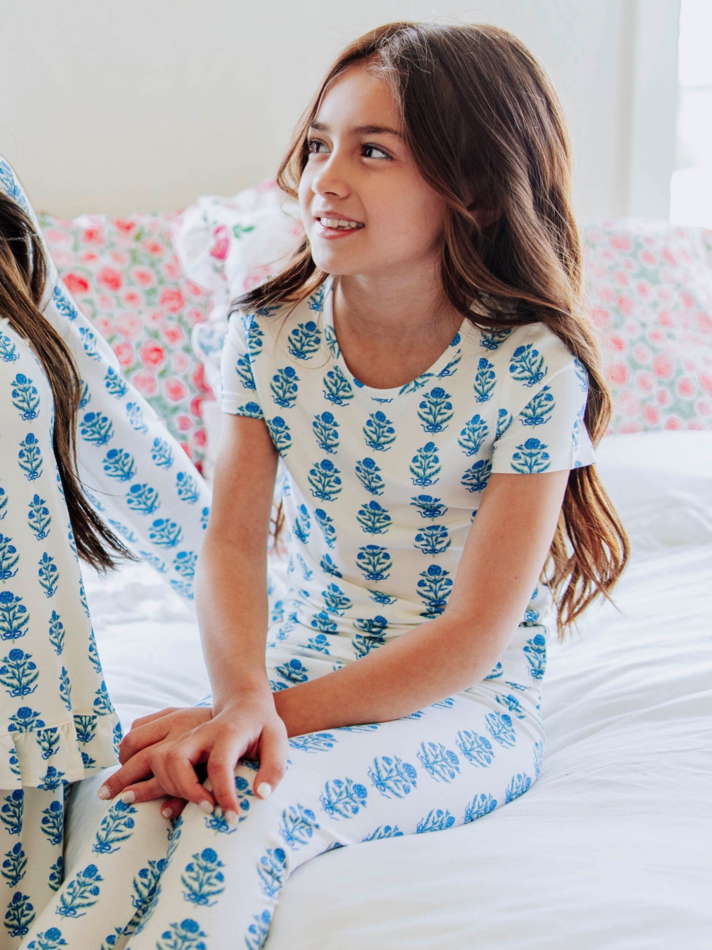 Cloud Fitted Ruffled Pajamas - Blue Nostalgia