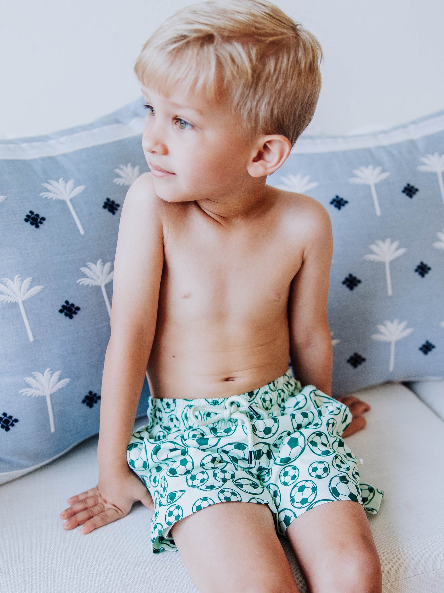 Boy's Swim Trunks - Soccer