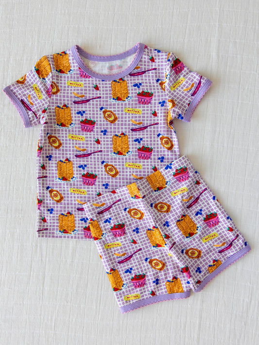 Cloud Fitted Short Set Pajamas - Maple Syrup