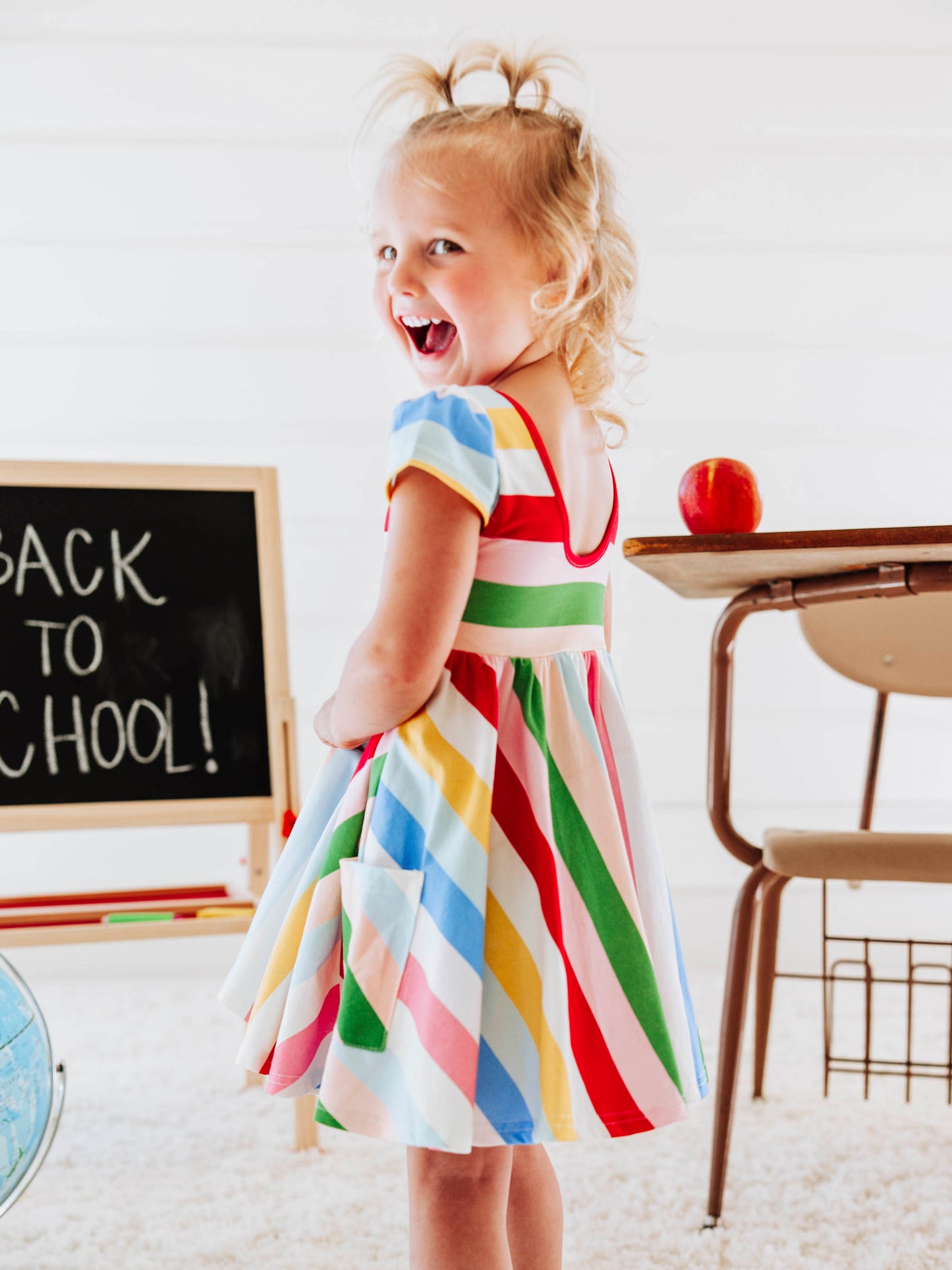 Flair Dress - Crayon Stripes