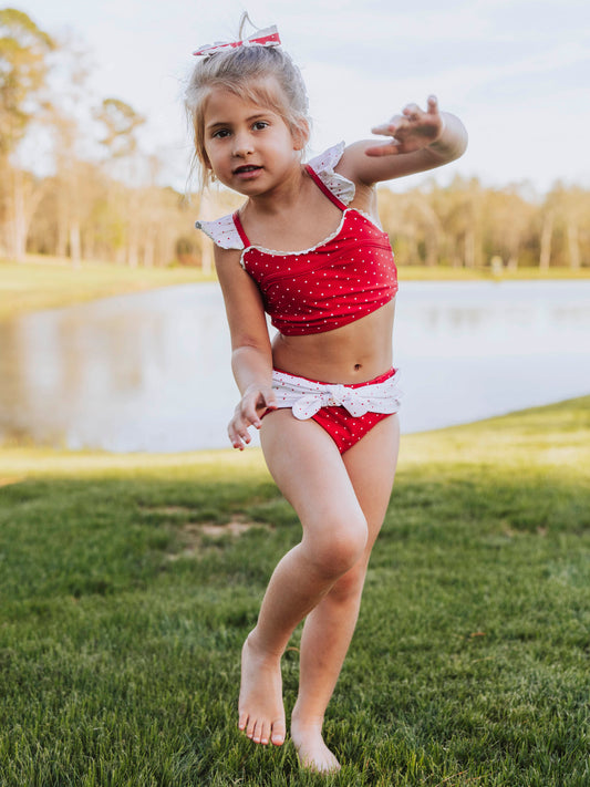 Retro Tankini - Red Dotty