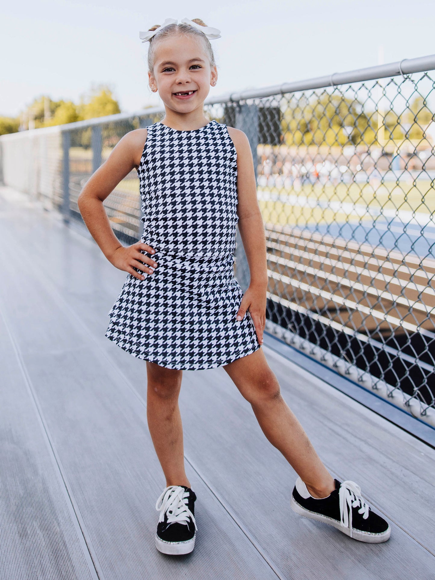 Active Skort Set - Black Houndstooth