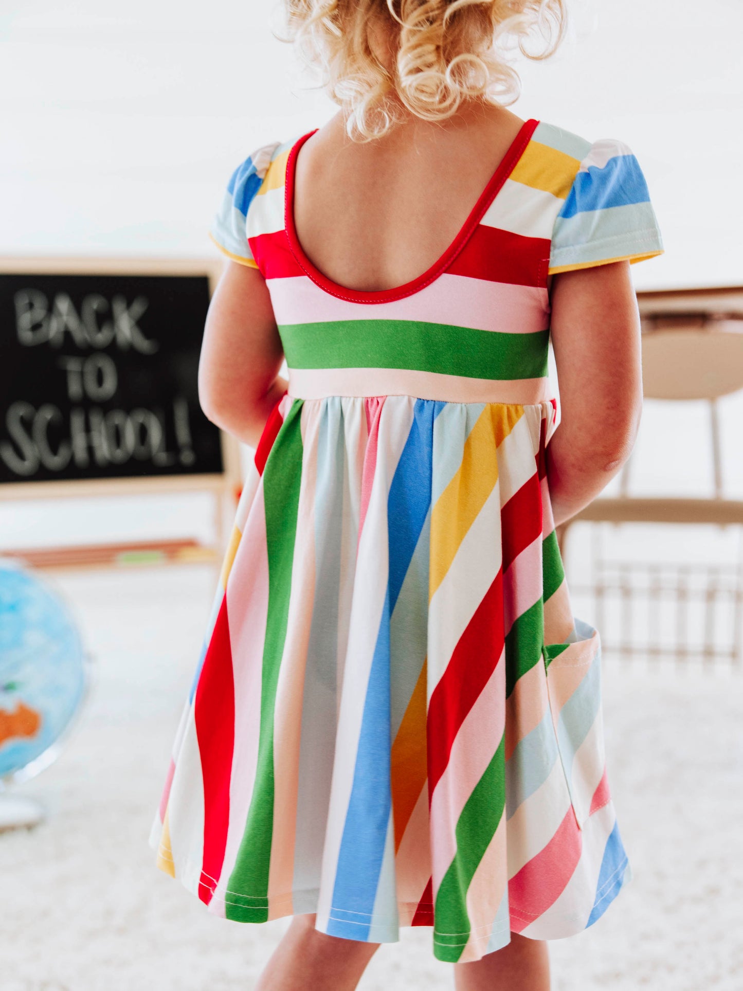Flair Dress - Crayon Stripes