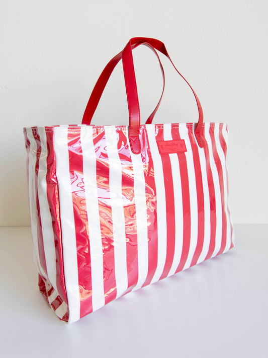 XL Insulated Tote - Red Stripe
