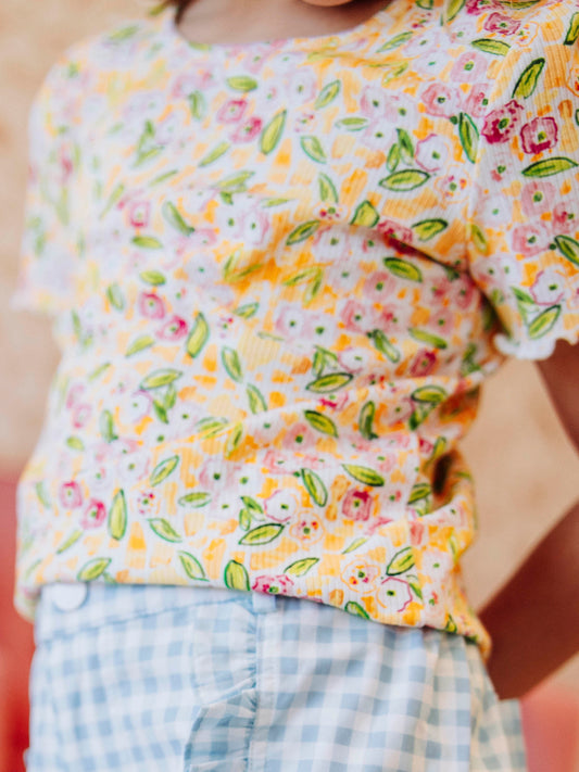 Frilled Sleeve Shirt - Happy Yellow