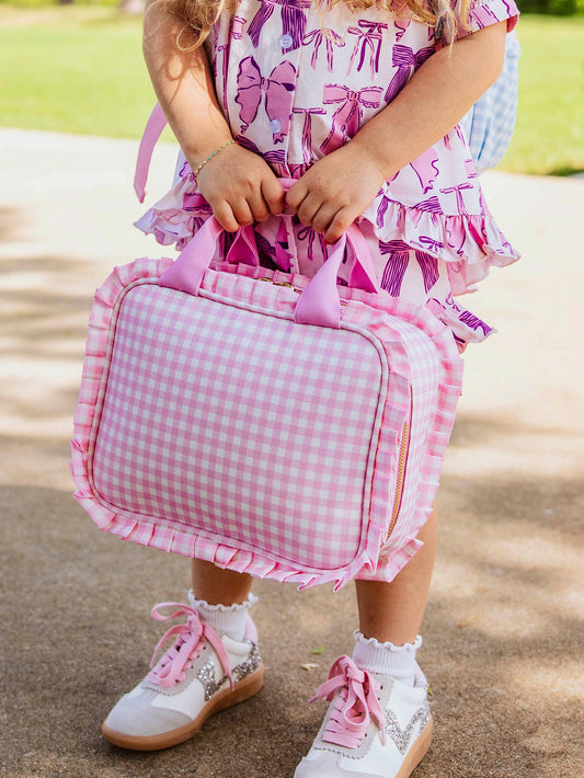 Ruffled Lunch Kit - Rosey Pink Gingham