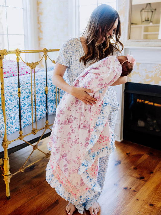 Keepsake Lace Swaddle - Falling Petals
