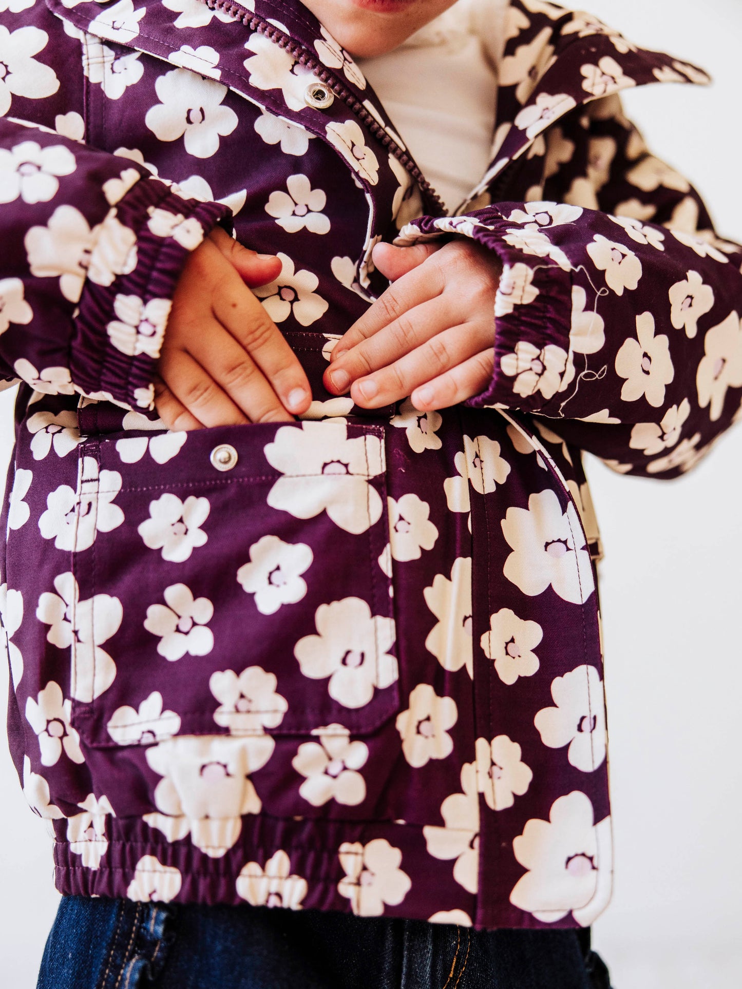 Sherpa Lined Hooded Jacket - Sugar Plum Floral