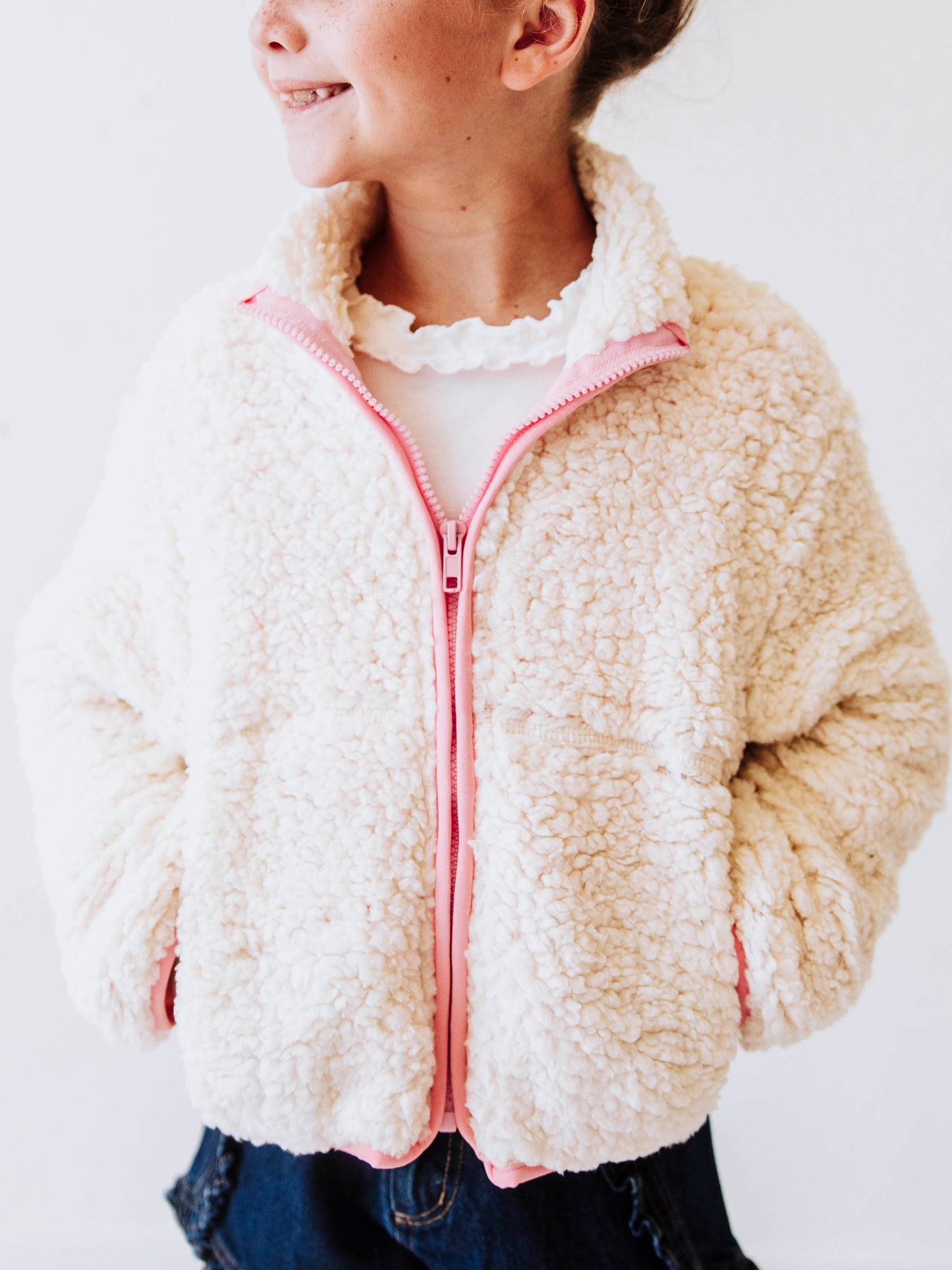 Sherpa Full Zip Jacket - Cream
