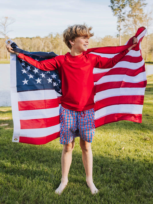 Boy's Rash Guard - USA Red