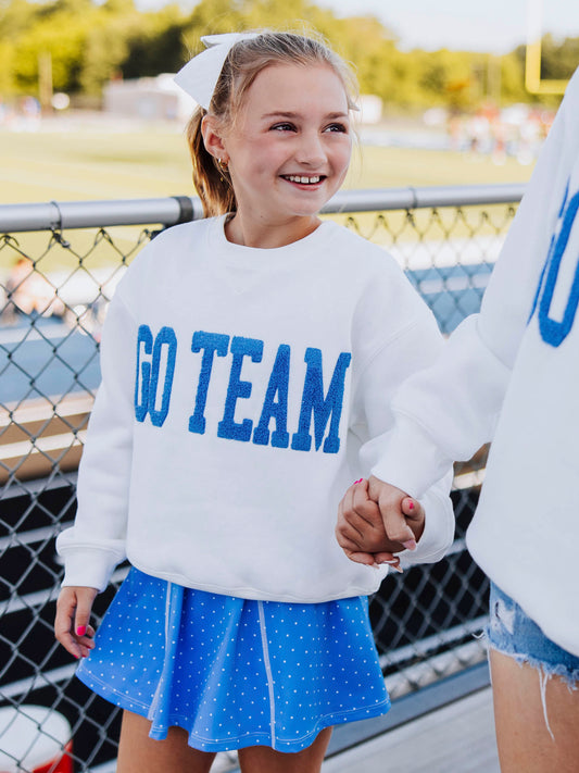 Warm Knit Sweatshirt - Go Team Blue