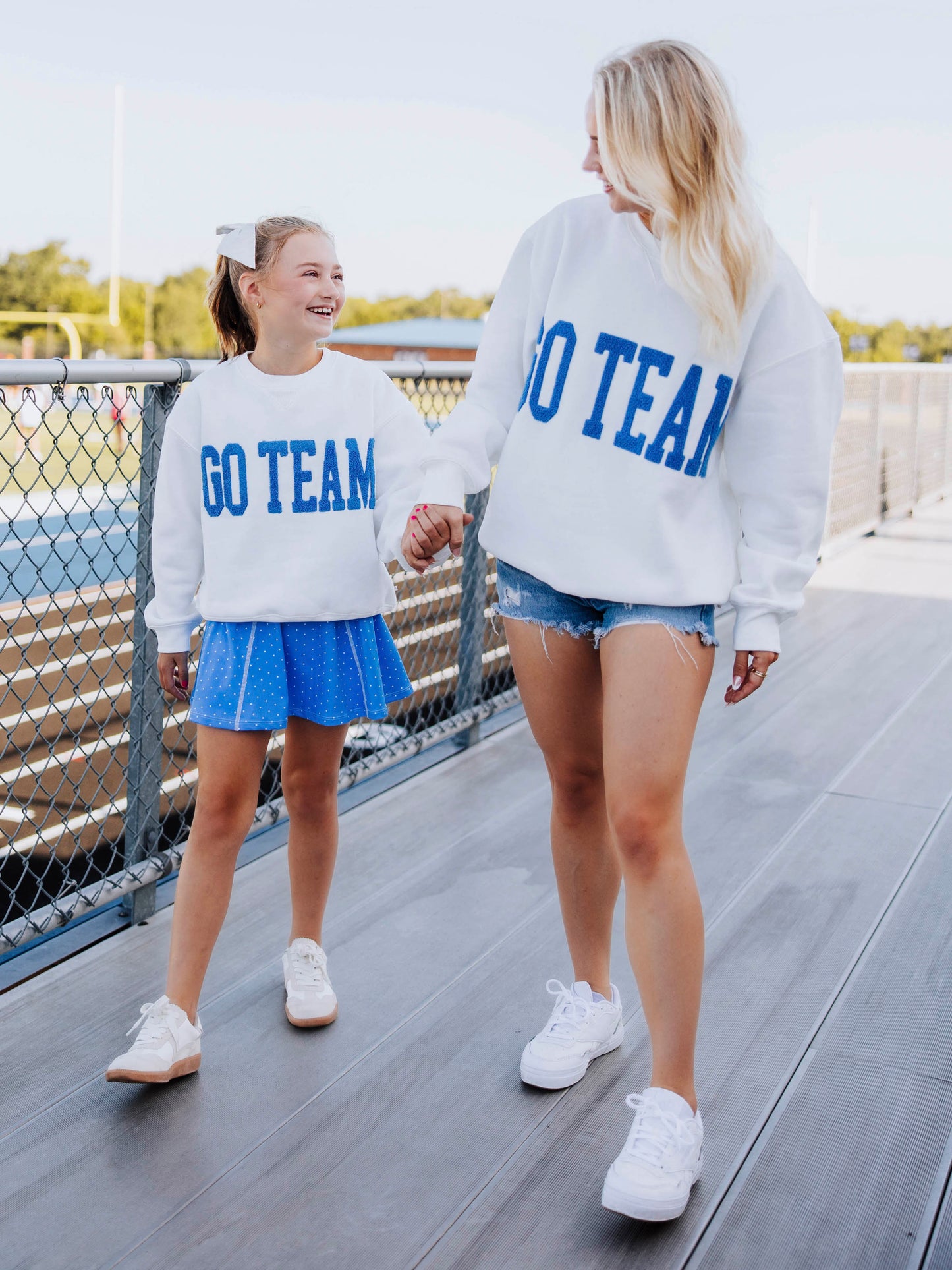 Adult Warm Knit Sweatshirt - Go Team Blue