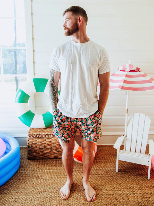 Men's Swim Trunks - Tropical Monkeys