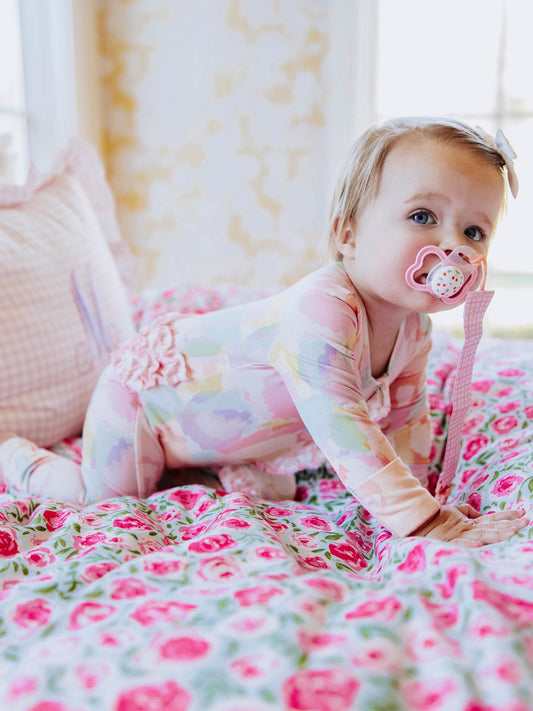 Scalloped Cloud Layette - Cotton Candy Splash