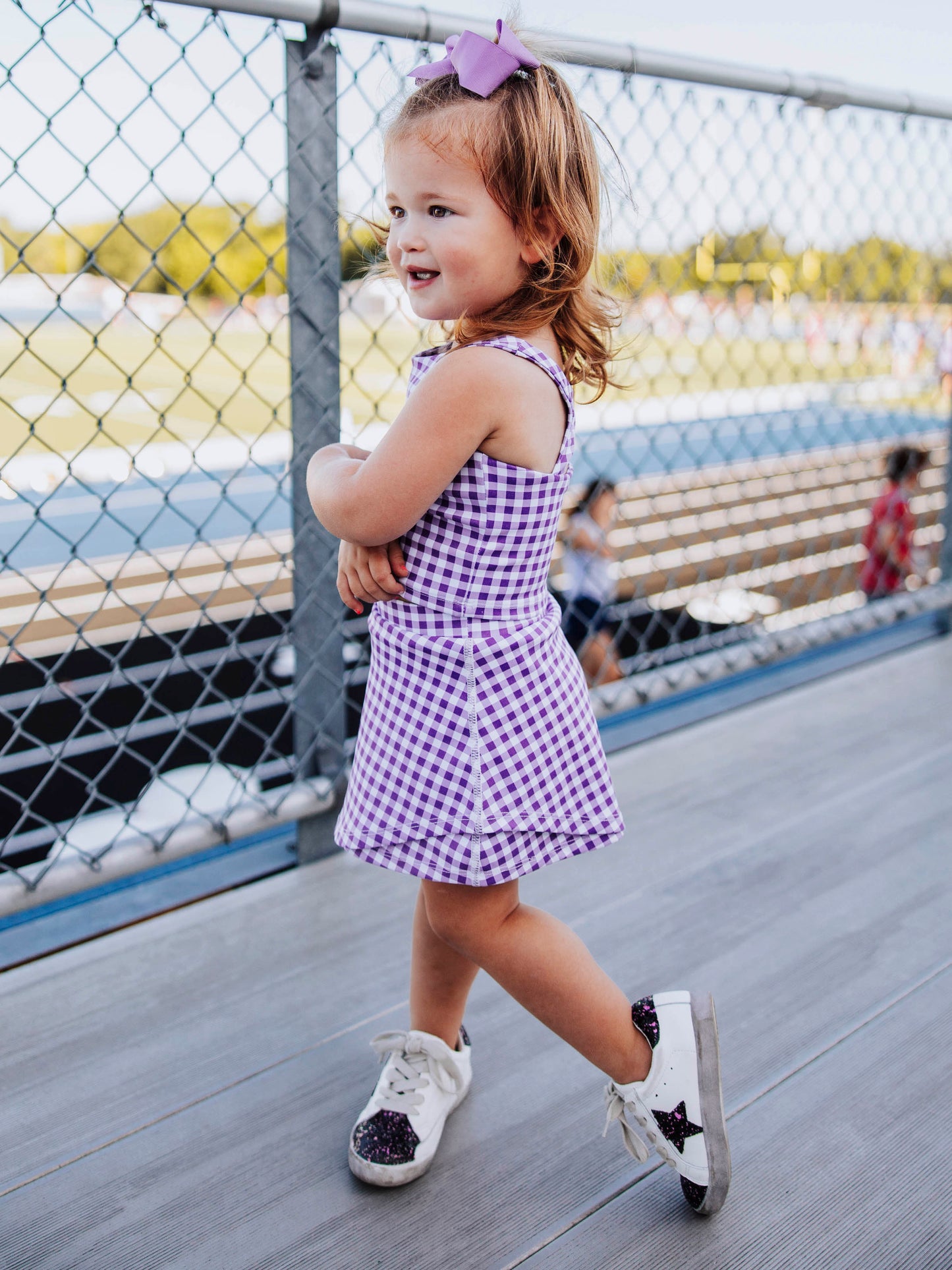 Active Skort Set - Purple Check