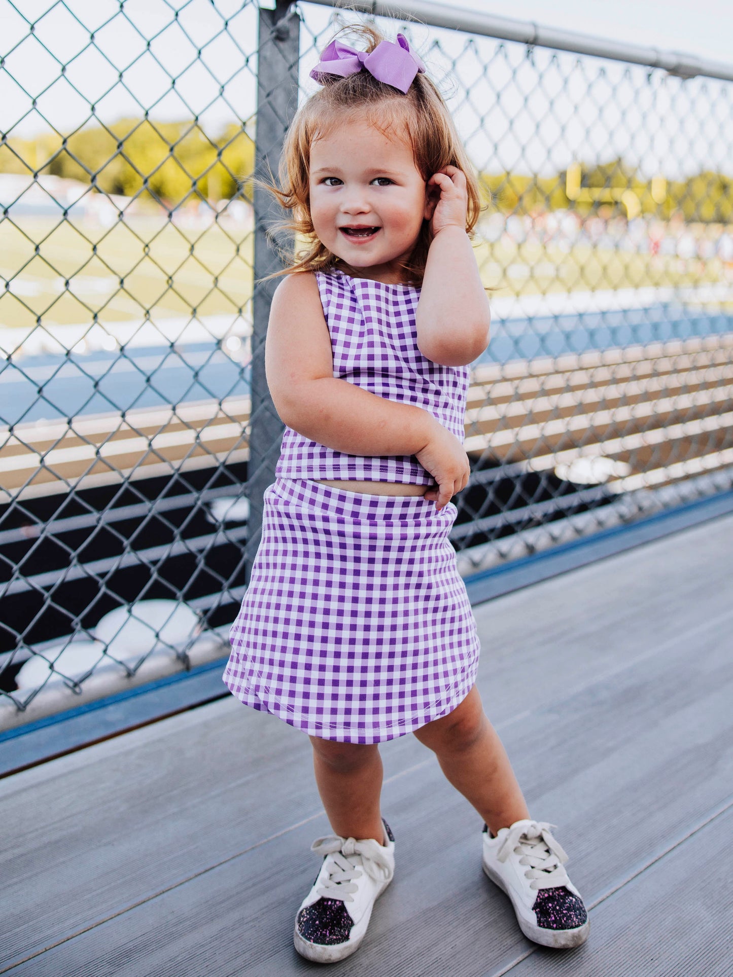 Active Skort Set - Purple Check