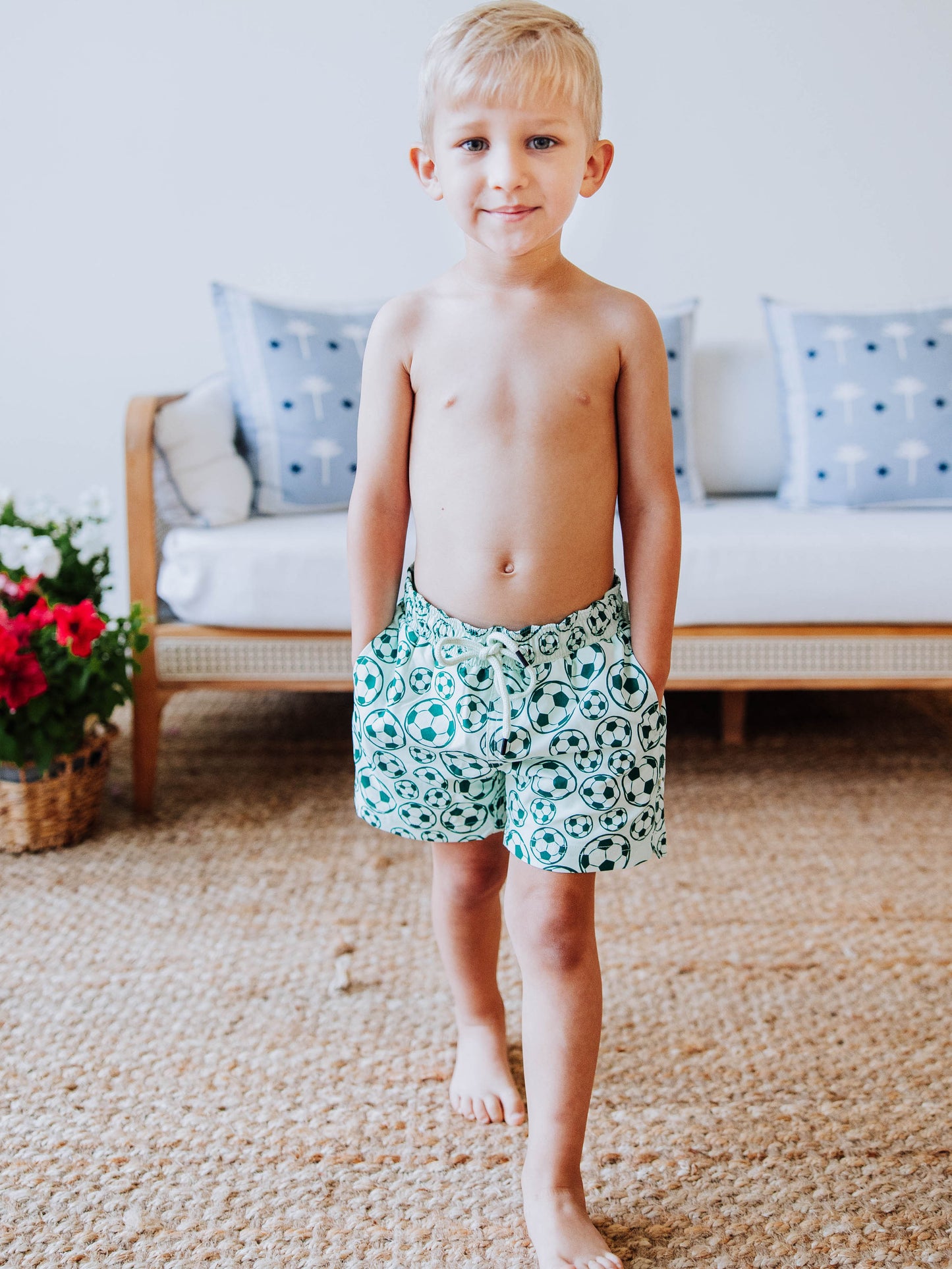Boy's Swim Trunks - Soccer