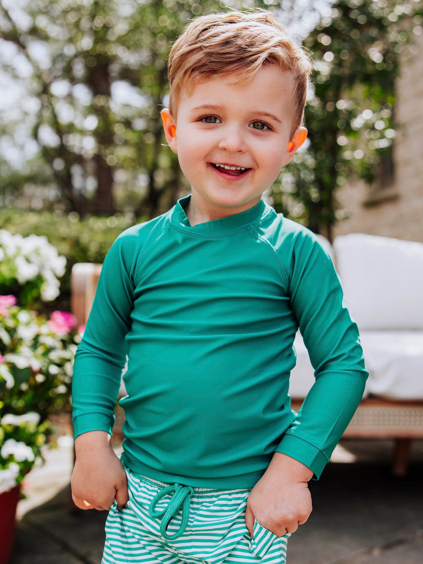 Boy's Rash Guard - Masters Green